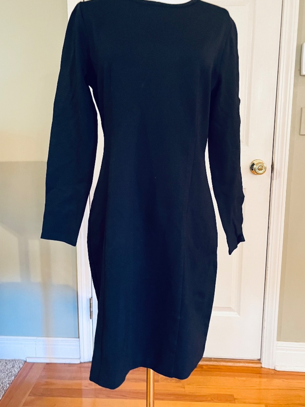J.Crew Black Zip Ponte Dress Long Sleeve Princess Seams Size 10 K3469